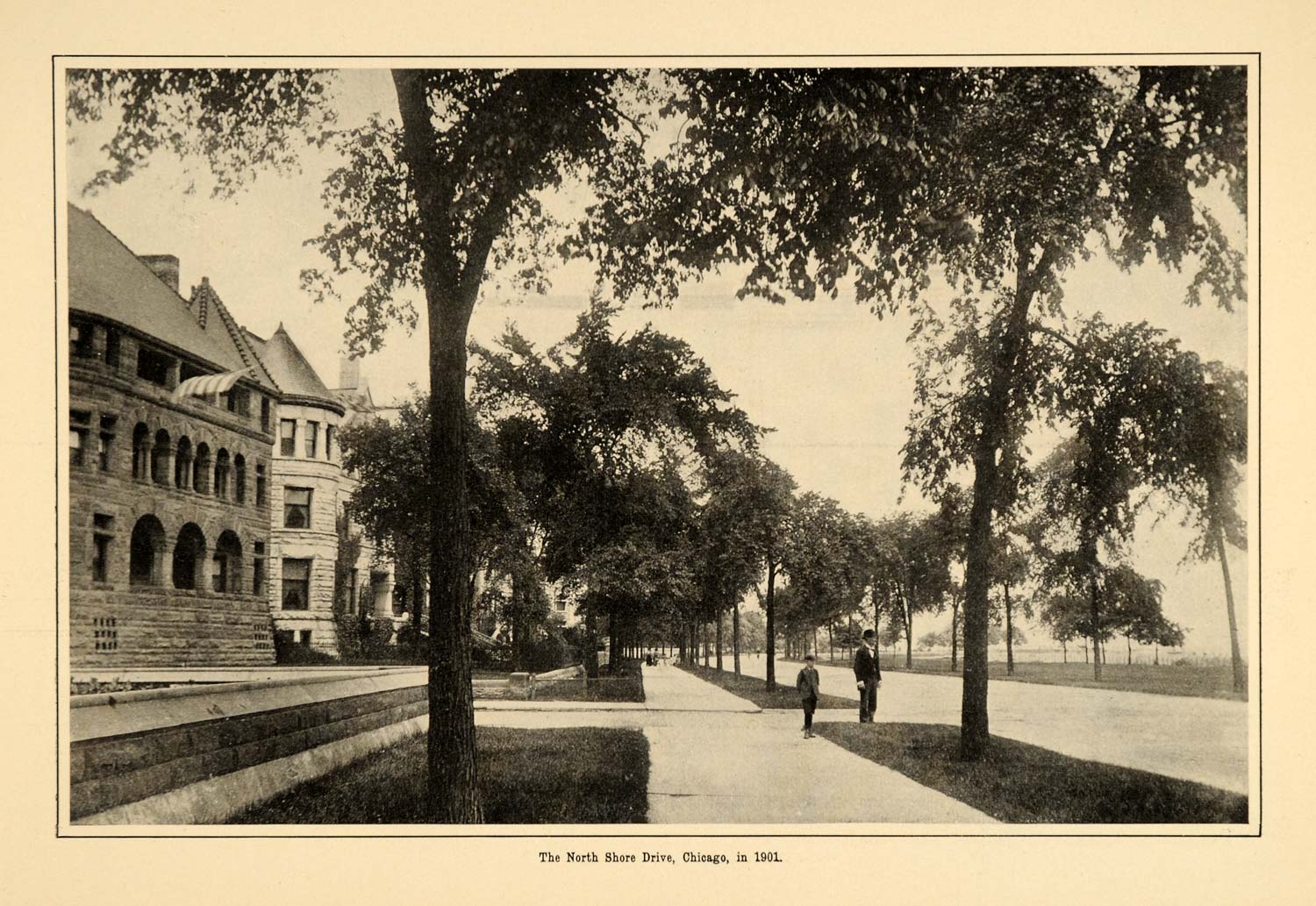 1901 Print North Shore Drive Chicago Lake Michigan Home ORIGINAL HISTORIC MIX9