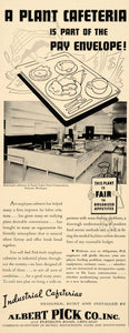 1937 Ad Albert Pick Industrial Cafeteria Design Install - ORIGINAL MIX9