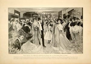 1907 Print Covent Garden Theater Fall Season Opera Fashion Dress Balliol MK2