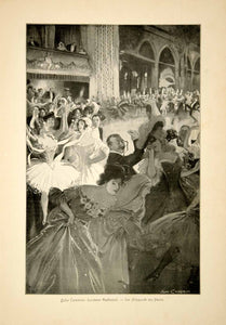 1907 Print John Cameron Masked Ball Costume Dance London Festival Dress MK2