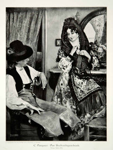 1912 Print Carlos Vazquez Art Wedding Gift Spanish Bride Costume Mantilla MK4