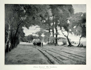 1912 Print Oskar Frenzel Art Der Landweg Hay Wagon Farming Field Harvest MK4