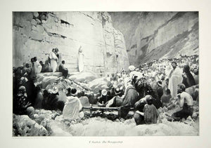1912 Print Paul Buffet Jesus Christ Sermon on the Mount Bergpredigt Biblical MK4