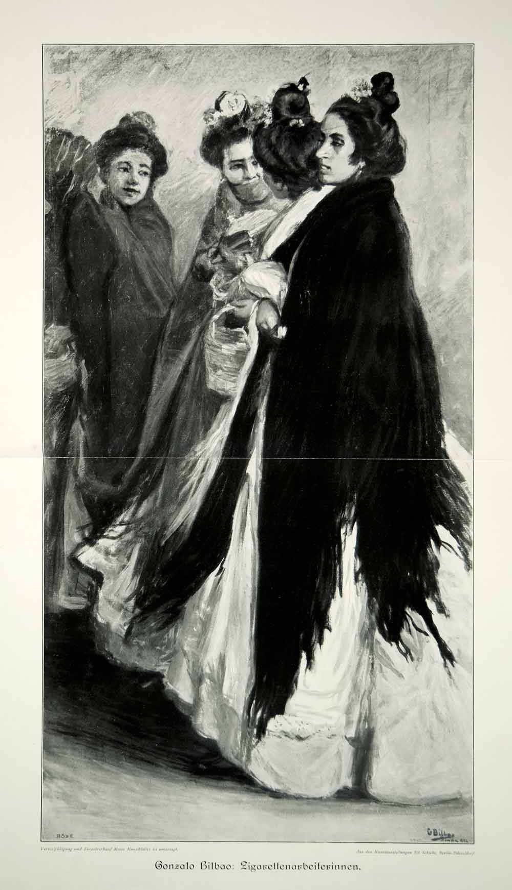 1912 Print Gonzalo Bilbao Zigarettenarbeiterinnen Cigarette Workers Women MK4
