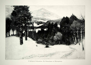 1912 Print Franz Hoffmann-Fallersleben Snezka Krkonose Mountains Landscape MK4