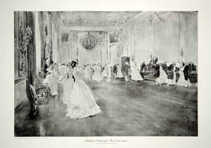 1912 Print Wilhelm Schreuer Art Tanzsaal Ballroom Dance Dancers Victorian MK4