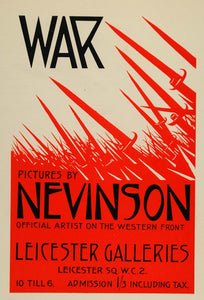 1924 Lithograph War Rifles C. R. W. Nevinson Mini Poster Art World War I Artist