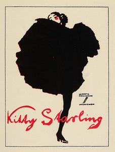 1924 Lithograph Ludwig Hohlwein  Mini Poster Art Kitty Starling Dancer Dance
