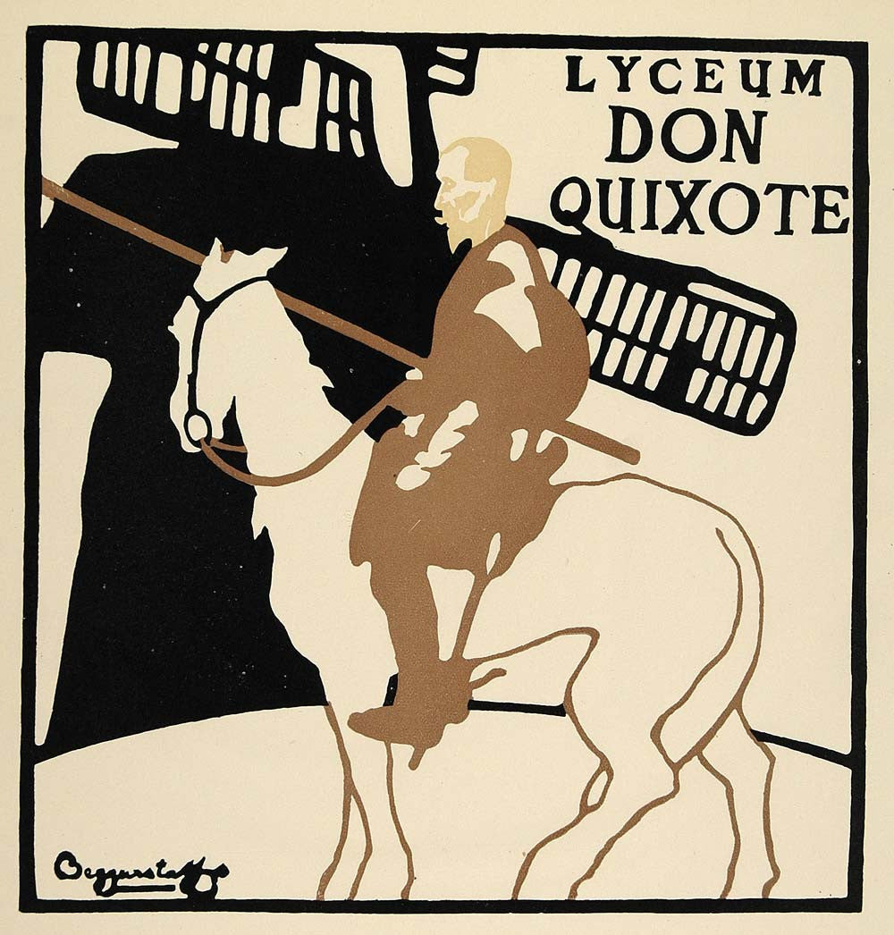 1924 Lithograph Beggarstaff Brothers Mini Poster Art Don Quixote Lyceum Theatre