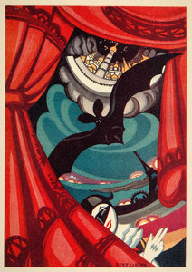 1924 Print Sergei Soudeikine Sudeikin Mini Poster Art Bat Theatre Russia Stage