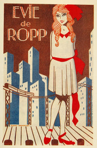1924 Print Aubrey Hammond Mini Poster Art Evie de Ropp Theatrical Portrait