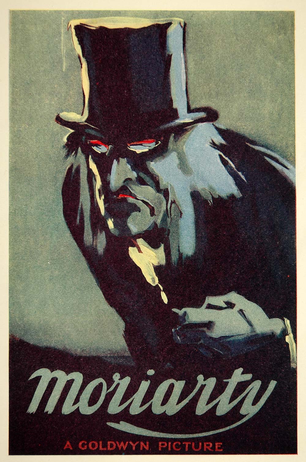 1924 Print Will Dyson Mini Poster Art Moriarty Silent Film Movie Sherlock Holmes