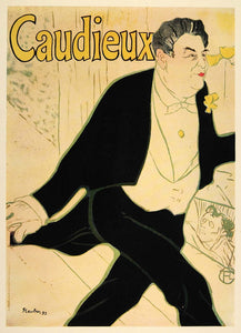 1924 Print Henri de Toulouse-Lautrec Mini Poster Art Caudieux Stage Theatrical