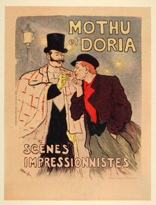 1924 Print Theophile Alexandre Steinlen Mini Poster Art Mothu Doria Theatrical