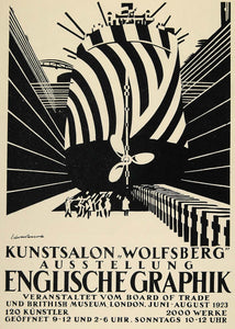 1924 Print Edward Wadsworth Mini Poster Art Deco Ship Stern Propeller Graphic