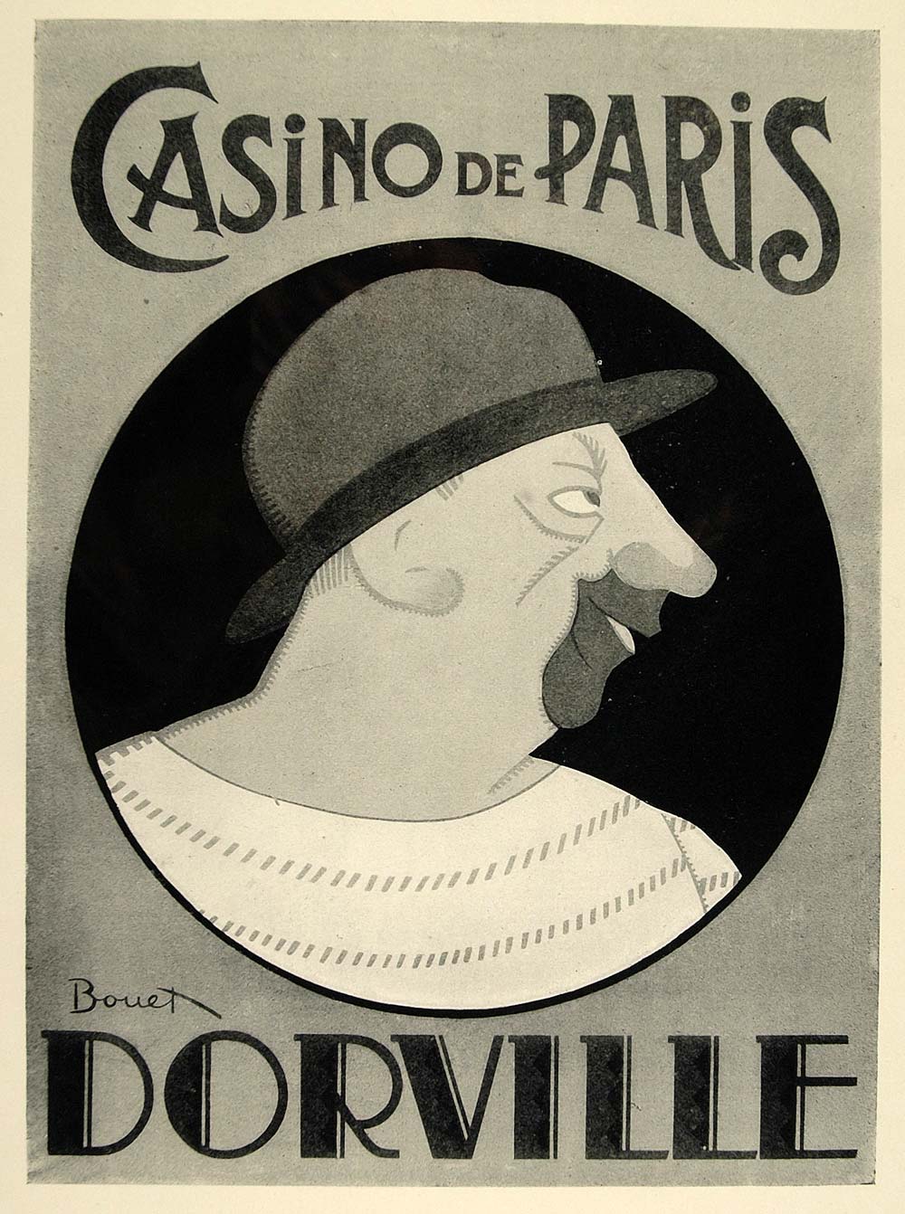 1924 Print Casino de Paris Dorville Bouet Mini Poster Art French Frenchman
