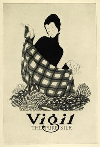 1924 Print Horace Taylor Mini Poster Art Vigil Silk Cloth Textiles Advertising