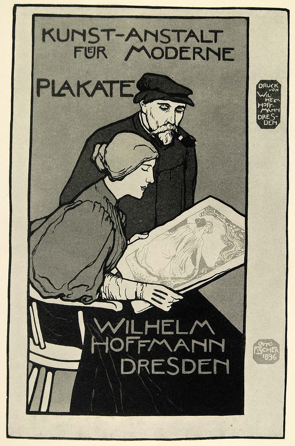 1924 Print Otto Fischer Poster German Art Kunst-Anstalt Wilhelm Hoffmann Dresden