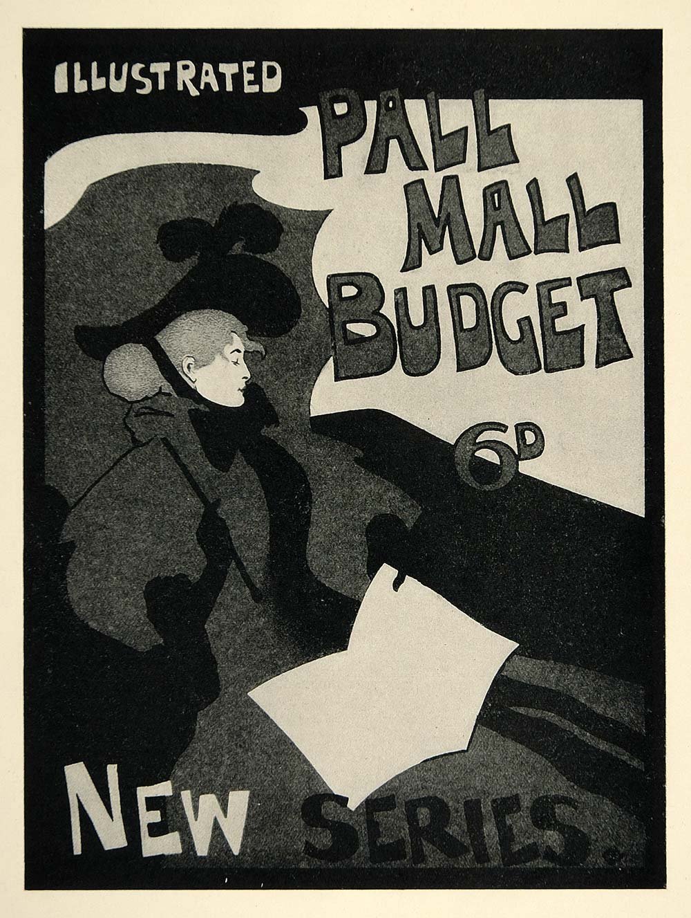 1924 Print Maurice Greiffenhagen Mini Poster Art Pall Mall Budget Victorian Lady