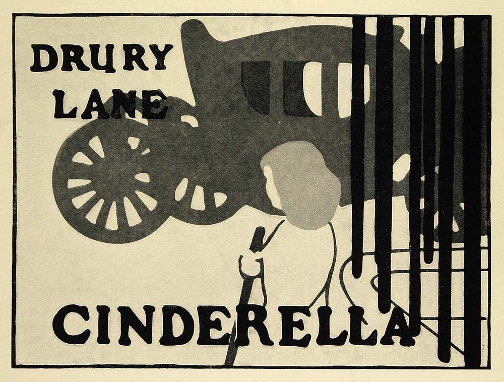 1924 Print Beggarstaff Brothers Poster Art Cinderella Coach Drury Lane Theatre