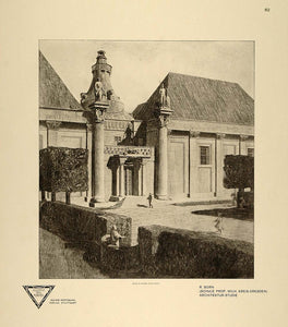 1905 Print R. Born Architectural Study House Elevation - ORIGINAL MOB1