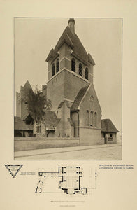 1905 Print Spalding Grenander Church Gruben Germany - ORIGINAL MOB1