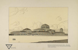1905 Print Hermann Billing Train Station Bahnhof Design - ORIGINAL MOB1