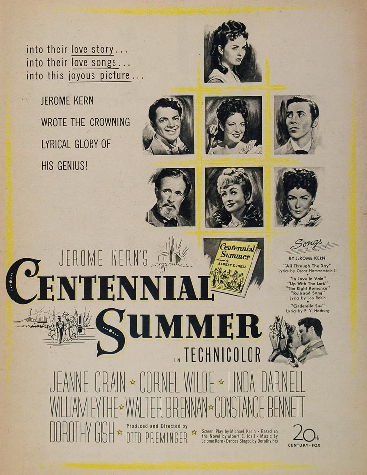 1946 Movie Ad Centennial Summer Jerome Kern Preminger - ORIGINAL MOVIE2