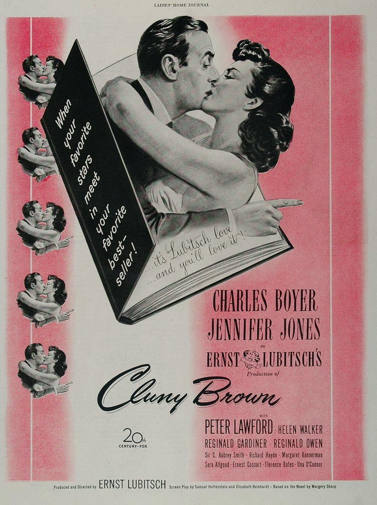 1946 Movie Ad Cluny Brown Charles Boyer Ernst Lubitsch - ORIGINAL MOVIE2