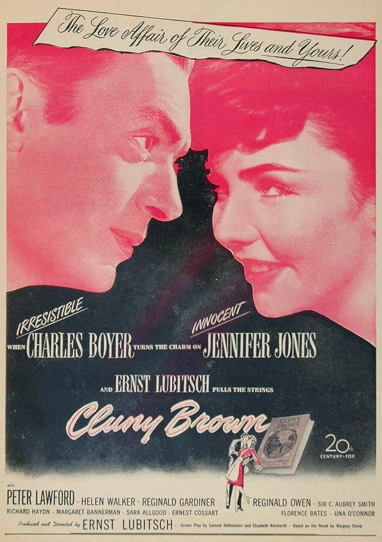 1946 Movie Ad Cluny Brown Charles Boyer Jennifer Jones 20th Century Fox MOVIE2