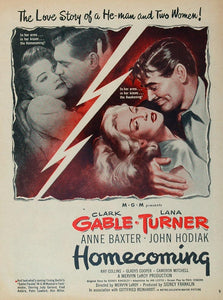 1948 Movie Ad Homecoming Clark Gable Lana Turner MGM - ORIGINAL MOVIE2