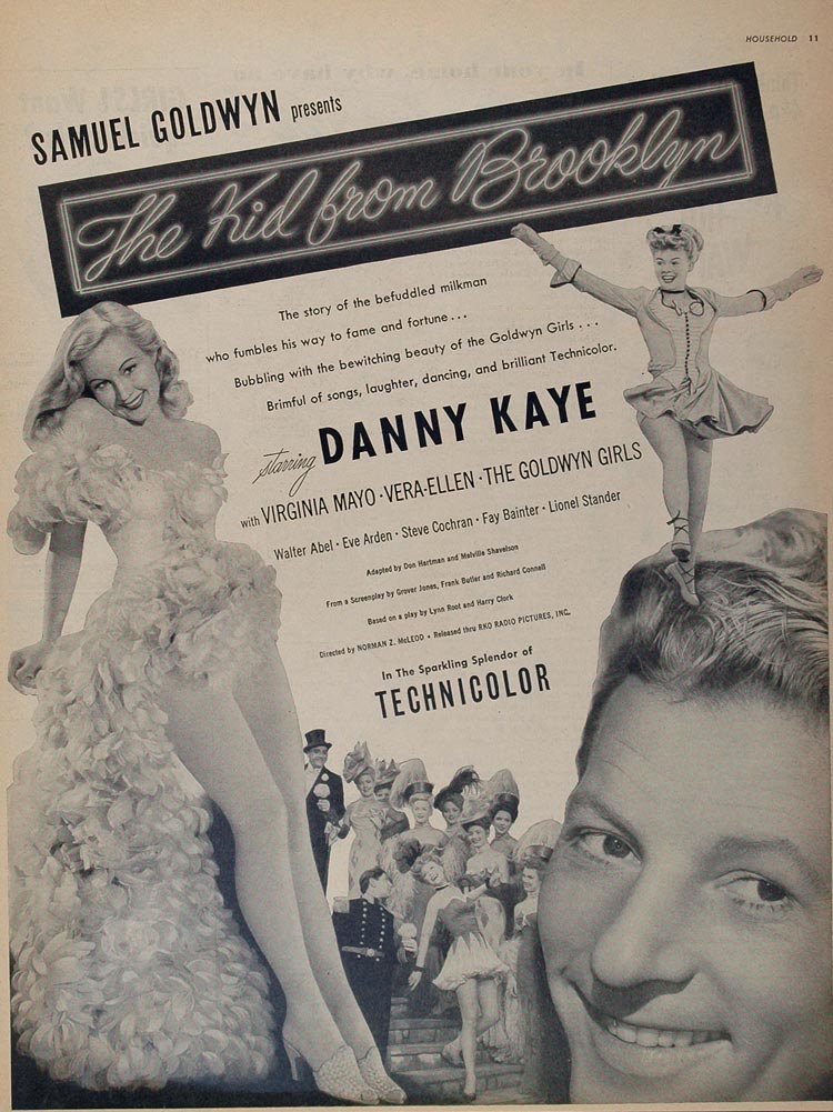 1946 Movie Ad Kid From Brooklyn Danny Kaye Goldwyn Girl - ORIGINAL MOVIE2