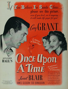 1944 Movie Ad Once Upon A Time Cary Grant Janet Blair Gleason Donaldson MOVIE2