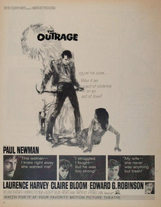 1964 Movie Ad The Outrage Paul Newman Claire Bloom MGM - ORIGINAL MOVIE2