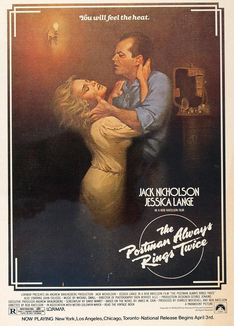 1981 Movie Ad Postman Always Rings Twice Jack Nicholson - ORIGINAL MOVIE2