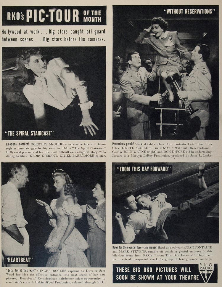 1946 RKO Movie Ads Ginger Rogers Claudette Colbert - ORIGINAL ADVERTISING MOVIE2