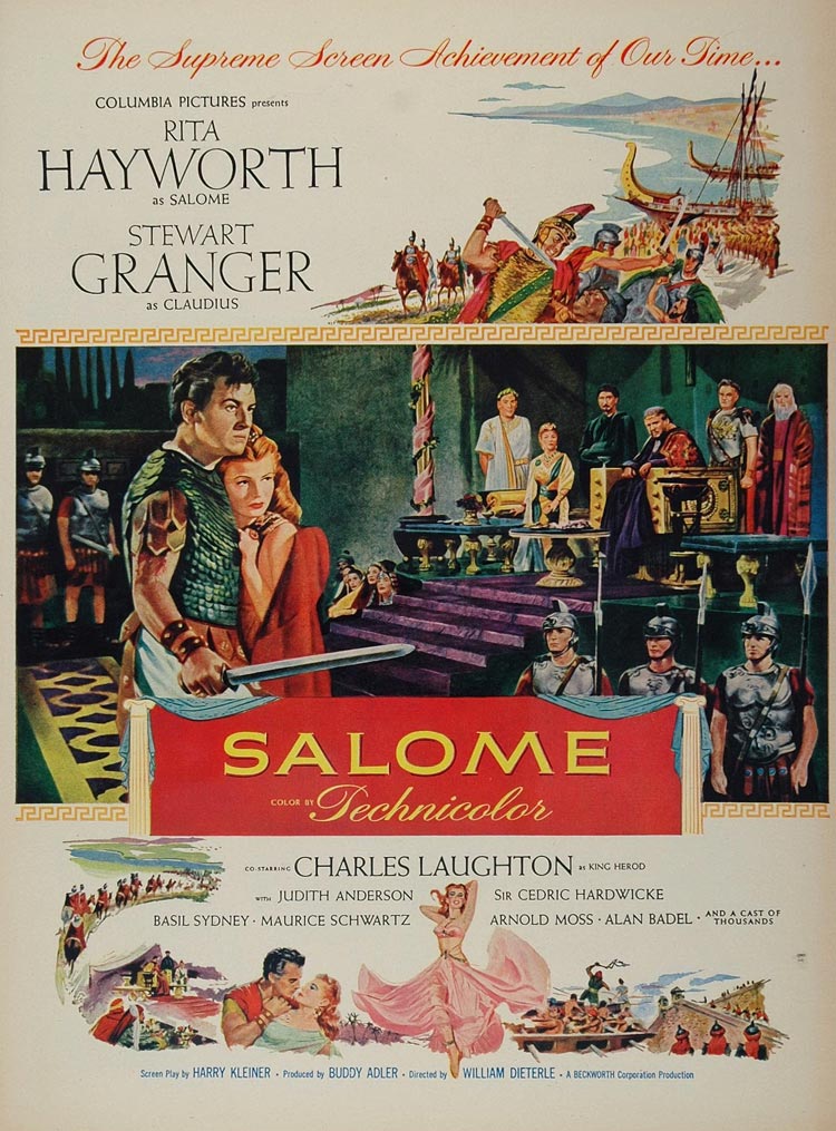 1953 Movie Ad Salome Rita Hayworth Charles Laughton - ORIGINAL MOVIE2