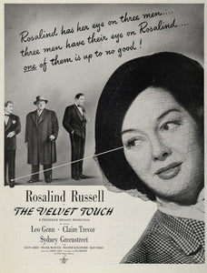 1948 Movie Ad Velvet Touch Rosalind Russell Leo Genn - ORIGINAL MOVIE2