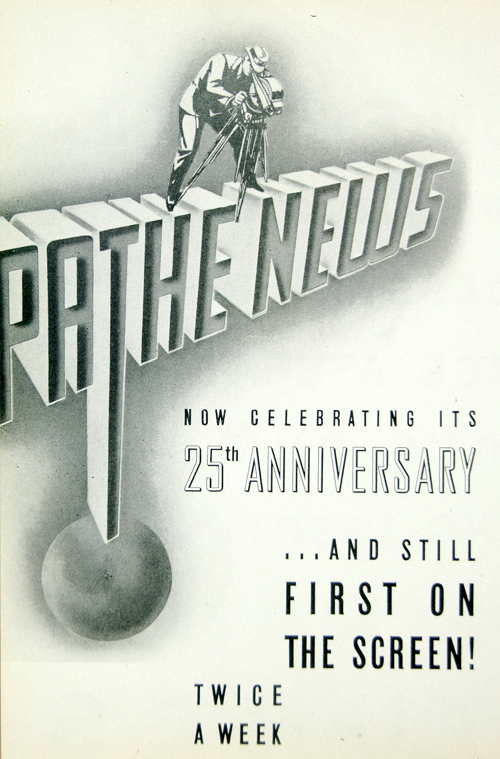 1936 Ad Pathe News Newsreels Movie Film Camera Cameraman 25th Anniversary MOVIE3