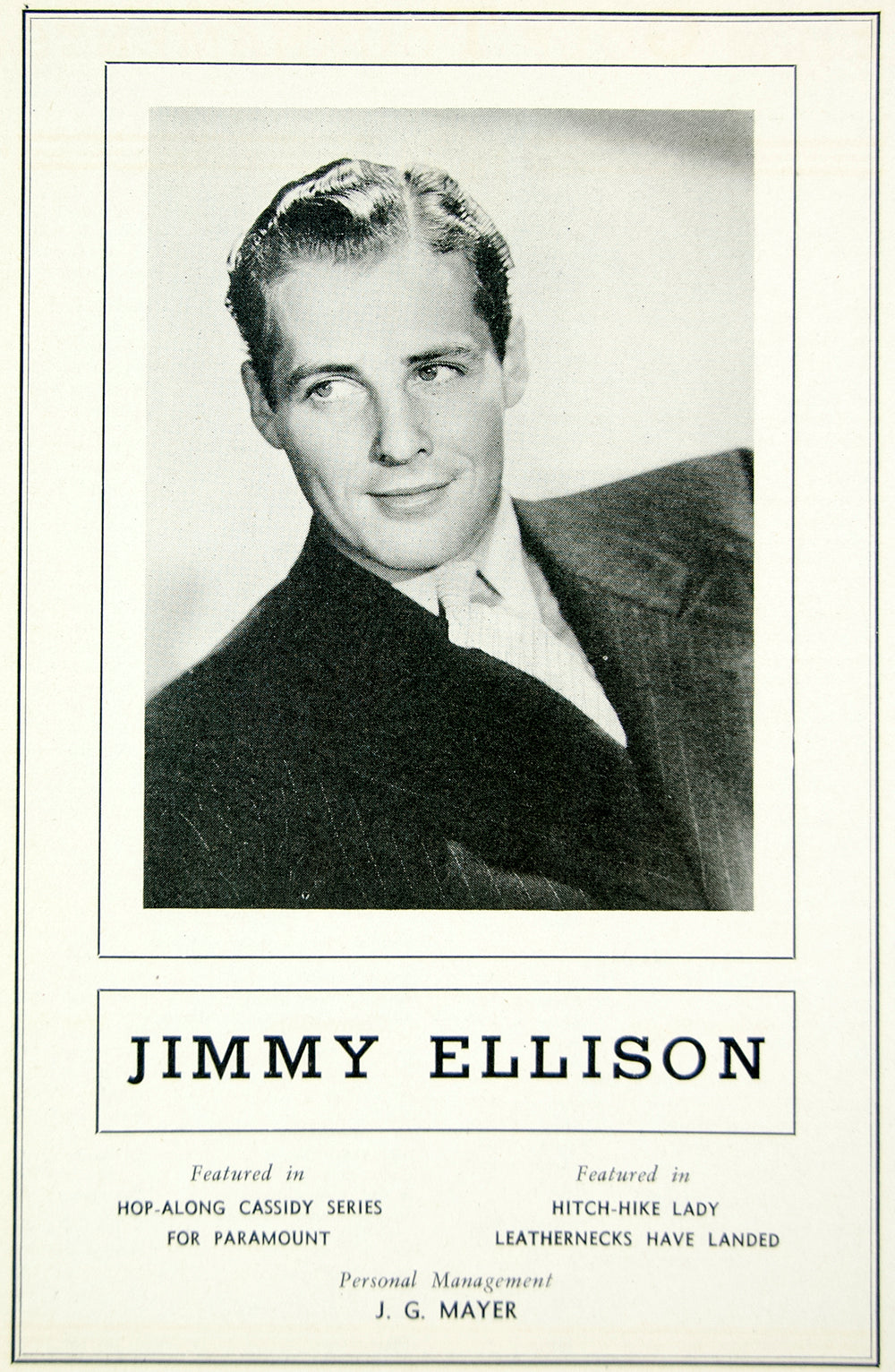 1936 Ad Jimmy Ellison Actor Movie Film Hopalong Cassidy Series Portrait MOVIE3