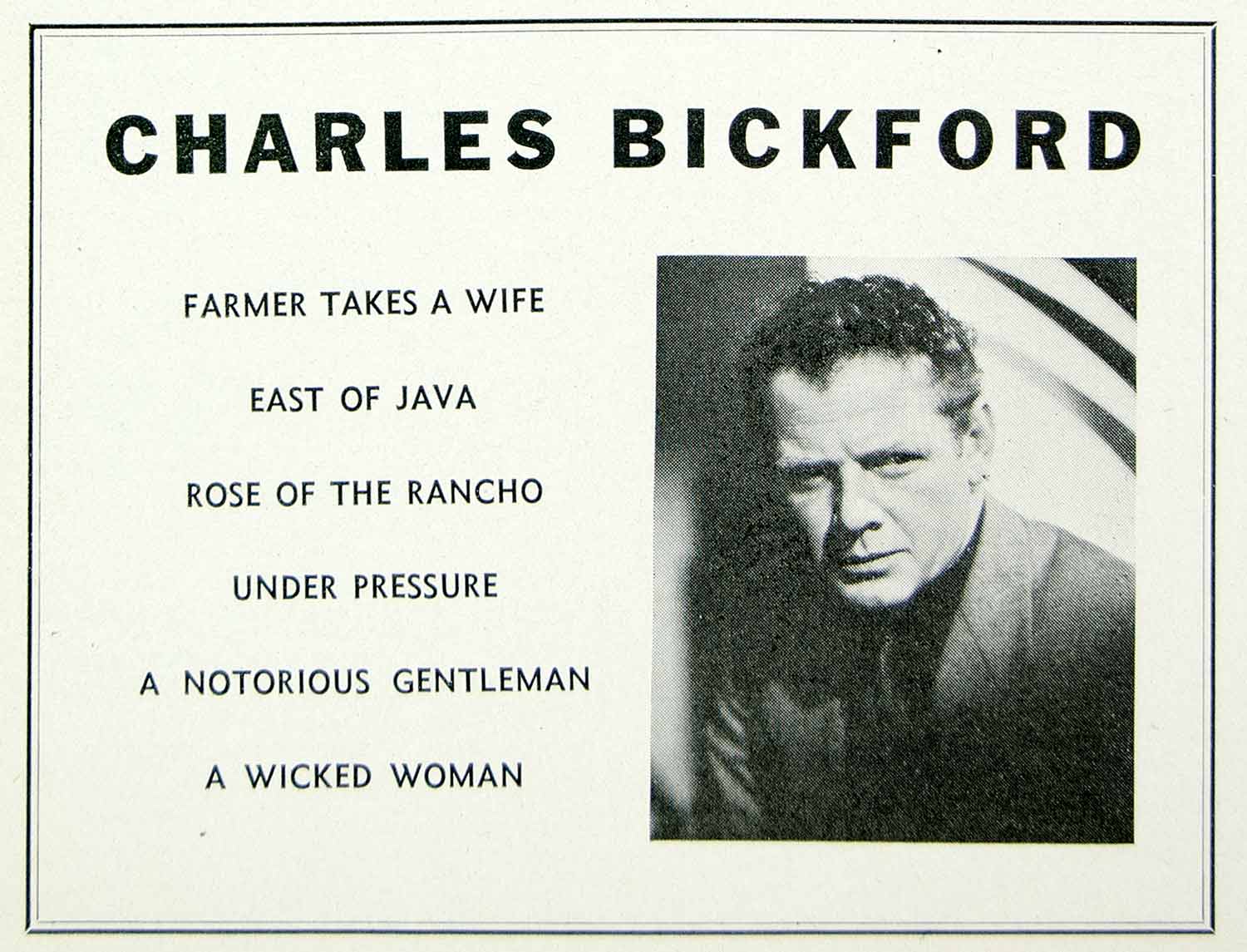 1936 Ad Charles Bickford Movie Film Supporting Actor Hollywood Booking MOVIE3