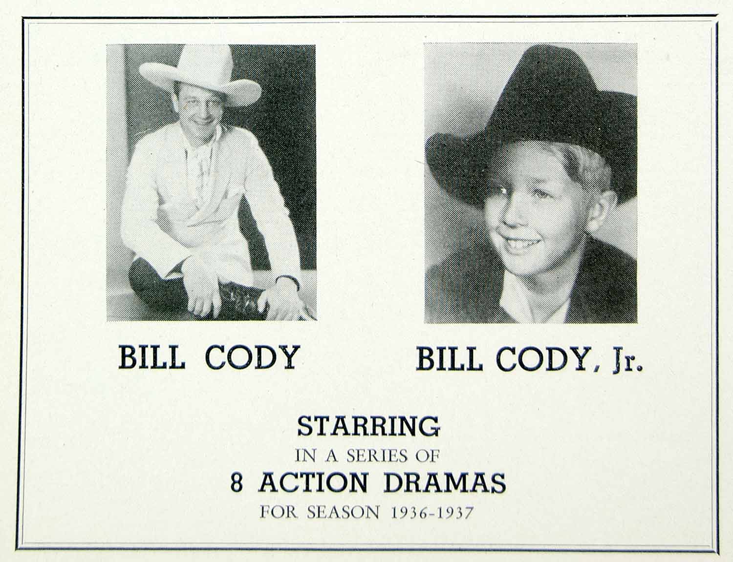 1936 Ad Bill Cody Jr. Son Actor Western Movie Film Cowboy Star Hollywood MOVIE3