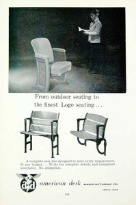 1958 Ad American Desk Manufacturing Theatre Seating Seat Bench Temple TX MOVIE4