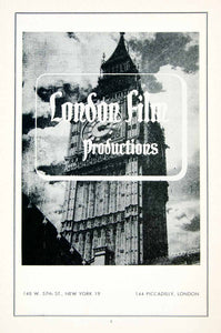 1958 Ad London Film Productions Big Ben Clock Tower Corporate Logo Icon MOVIE4