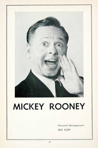 1958 Ad Mickey Rooney Actor Movie Film Hollywood Star Booking Red Doff MOVIE4