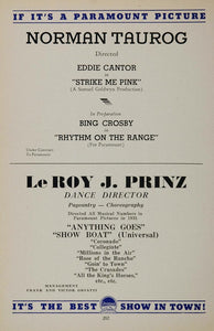 1936 Ad Norman Taurog LeRoy Prinz Paramount Pictures - ORIGINAL MOVIE