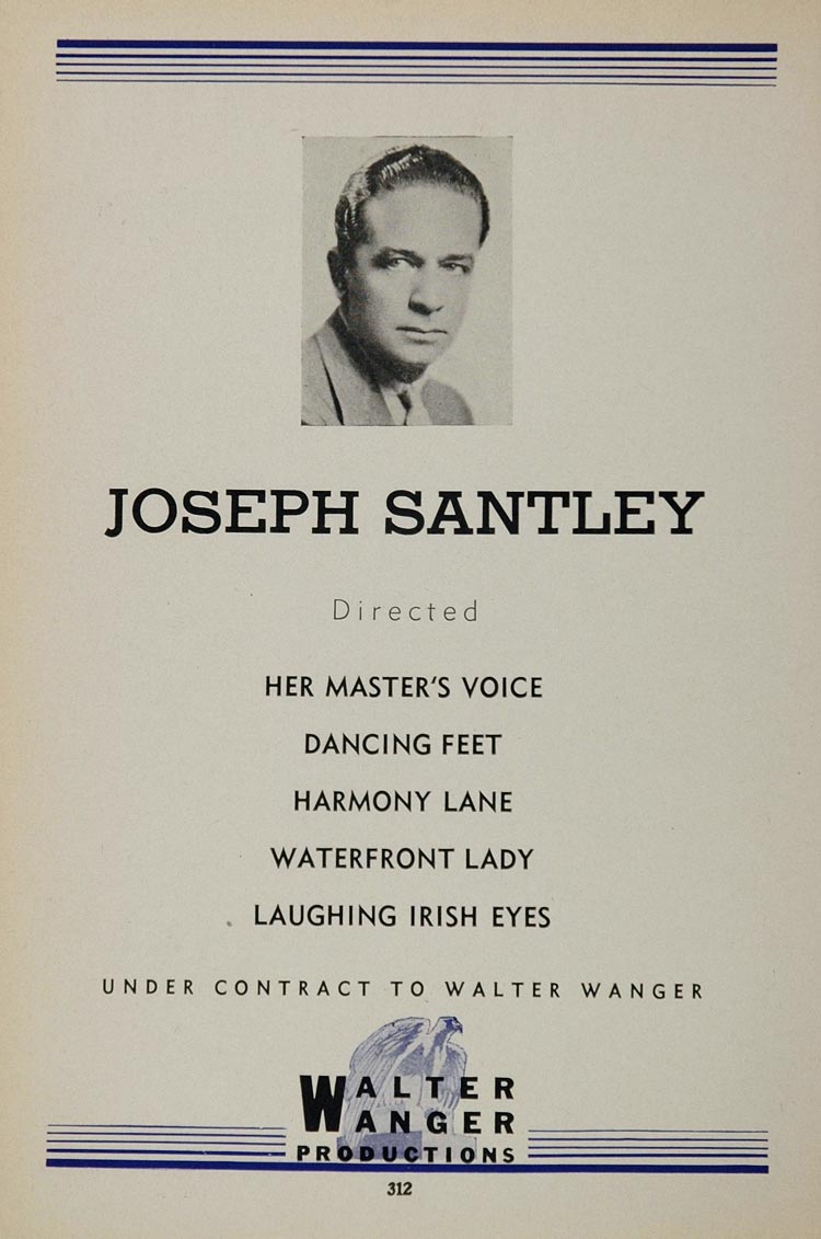 1936 Ad Joseph Santley Director Walter Wanger Films - ORIGINAL ADVERTISING MOVIE