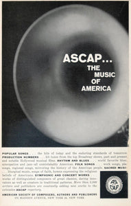 1958 Ad ASCAP Performing Rights Licensing Music Artists - ORIGINAL MOVIE
