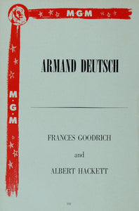 1958 Ad MGM Armand Deutsch Frances Goodrich Al Hackett - ORIGINAL MOVIE