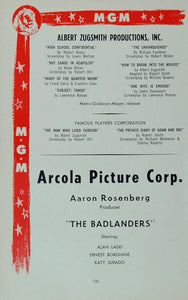 1958 Ad MGM Albert Zugsmith Productions Arcola Picture - ORIGINAL MOVIE